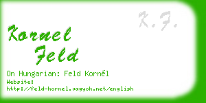 kornel feld business card